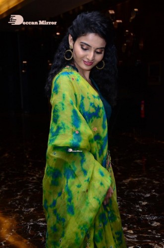 Telugu Heroine Ananya Nagella posing in Blue Salwar Kameez