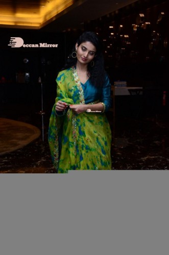 Telugu Heroine Ananya Nagella posing in Blue Salwar Kameez