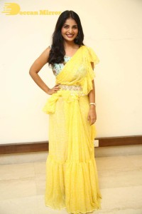 Actress Ananya Nagalla photoshoot in a yellow saree