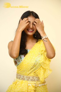 Actress Ananya Nagalla photoshoot in a yellow saree