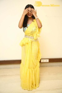 Actress Ananya Nagalla photoshoot in a yellow saree