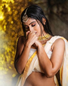 ananya nagalla hot photoshoot in a wet white dress