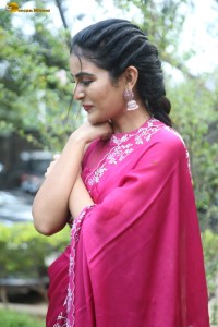 actress Ananya Nagalla lovely in a pink saree