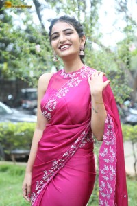actress Ananya Nagalla lovely in a pink saree