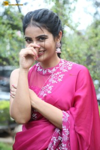 actress Ananya Nagalla lovely in a pink saree