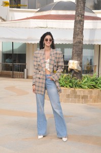 actress Ananya Panday stylish with sunglasses while promoting a movie