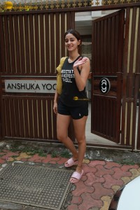 actress Ananya Panday in black shorts
