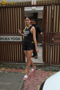 actress Ananya Panday in black shorts