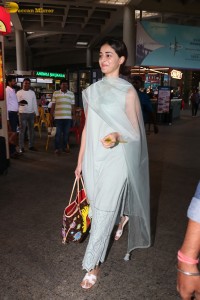 actress Ananya Panday in a traditional attire at airport