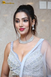 Indian Actress Ananya Raj hot looks in a light blue lehenga choli