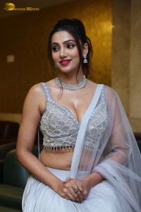 Indian Actress Ananya Raj hot looks in a light blue lehenga choli