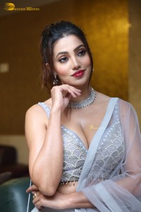 Indian Actress Ananya Raj hot looks in a light blue lehenga choli