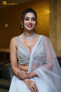 Indian Actress Ananya Raj hot looks in a light blue lehenga choli