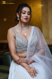 Indian Actress Ananya Raj hot looks in a light blue lehenga choli