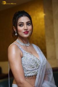 Indian Actress Ananya Raj hot looks in a light blue lehenga choli