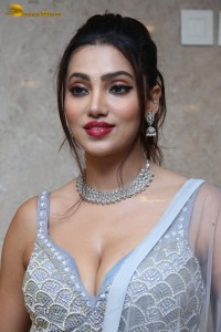 Indian Actress Ananya Raj hot looks in a light blue lehenga choli