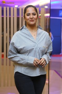 anchor and actress Anasuya Bharadwaj photoshoot in a shirt