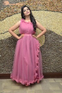 Anchor Syamala in a pink dress