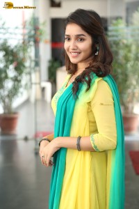 Indian actress anikha surendran in a yellow salwar kameez