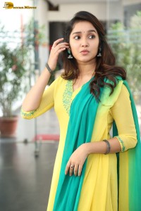 Indian actress anikha surendran in a yellow salwar kameez