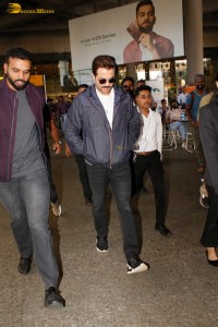 Bollywood Star Anil Kapoor spotted at Mumbai Airport on Dec 15, 2023