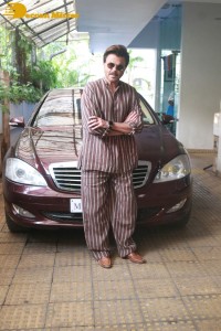 Anil Kapoor and his son Harsh Varrdhan Kapoor pose for pictures as part of promoting the movie Thar