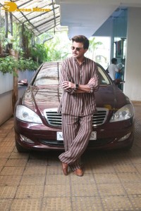 Anil Kapoor and his son Harsh Varrdhan Kapoor pose for pictures as part of promoting the movie Thar