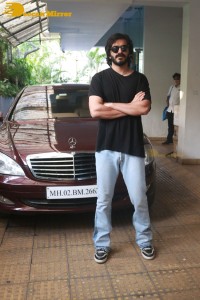 Anil Kapoor and his son Harsh Varrdhan Kapoor pose for pictures as part of promoting the movie Thar