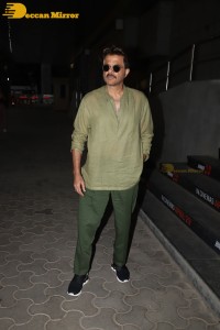 Anil Kapoor and Anupam Kher pose for pictures after seeing the movie RRR