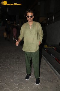 Anil Kapoor and Anupam Kher pose for pictures after seeing the movie RRR