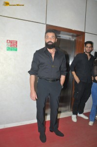 actors Bobby Deol and Anil Kapoor promote their film Animal at T-Series office