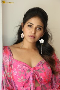 actress Anjali beautiful in a pink dress