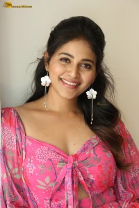 actress Anjali beautiful in a pink dress