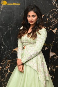 Telugu and Tamil Actress Anjali poses for pictures in a light green dress