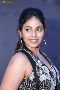 actress anjali hot photoshoot in a black and white dress