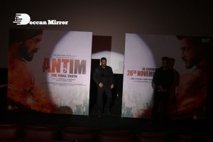 Pictures of Salman Khan and Mahima Makwana from Antim The Final Truth Trailer Launch Event