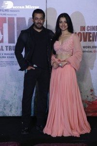Pictures of Salman Khan and Mahima Makwana from Antim The Final Truth Trailer Launch Event