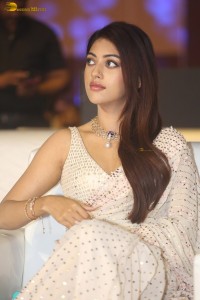 actress Anu Emmanuel sweet looks in a white saree at an event