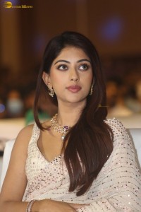 actress Anu Emmanuel sweet looks in a white saree at an event