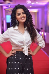 Anupama Parameswaran dressed in black and white