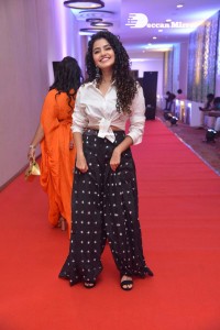 Anupama Parameswaran dressed in black and white