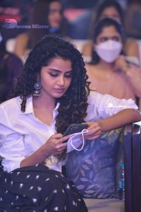 Anupama Parameswaran dressed in black and white