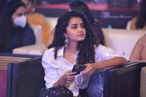 Anupama Parameswaran dressed in black and white