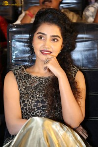 actress Anupama Parameswaran cute expressions at a movie event