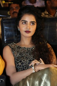 actress Anupama Parameswaran cute expressions at a movie event