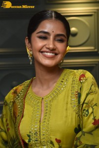 South Actress Anupama Parameswaran in a green dress while attending a movie event