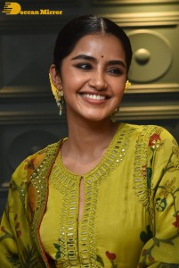 South Actress Anupama Parameswaran in a green dress while attending a movie event