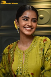 South Actress Anupama Parameswaran in a green dress while attending a movie event