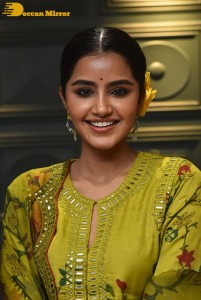 South Actress Anupama Parameswaran in a green dress while attending a movie event