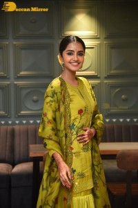 South Actress Anupama Parameswaran in a green dress while attending a movie event